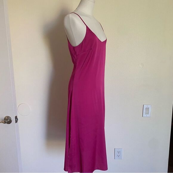 The Drop Ana Silky V-Neck Midi Slip Dress NWT Size XS - Picture 5 of 15